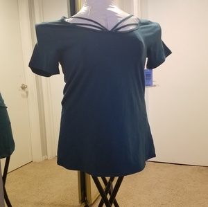 NWT TORRID TEAL STRAPPY FOXY TEE  SZ. 3